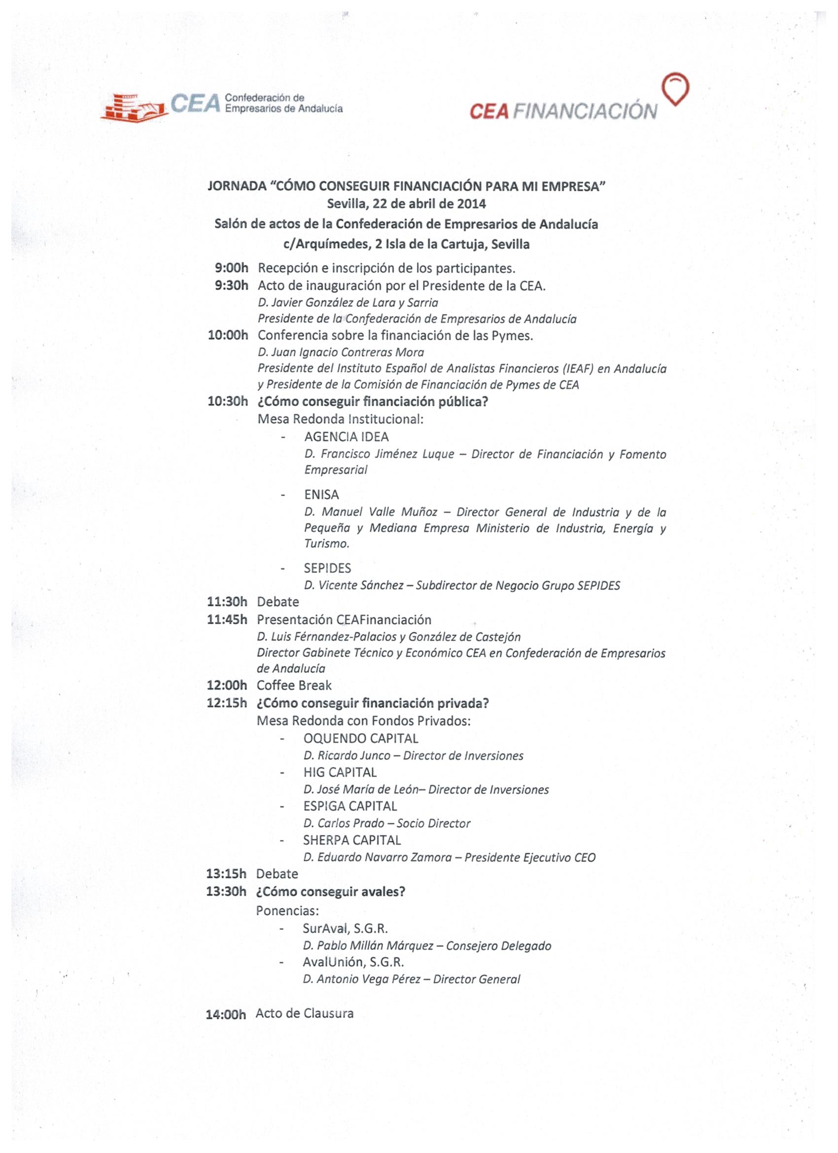 Jornada "Cómo conseguir financiación para mi empresa"
